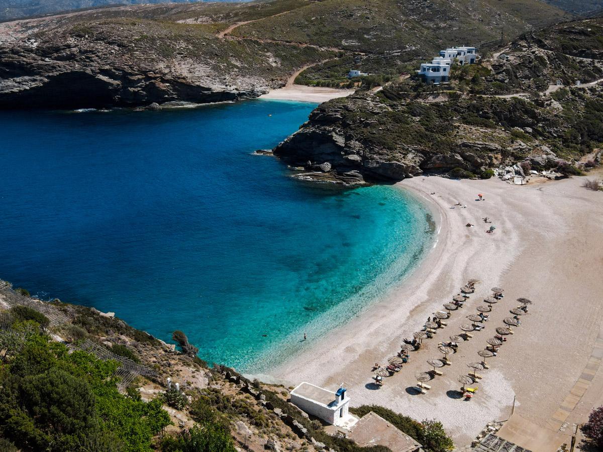 Beautiful beach in Andros